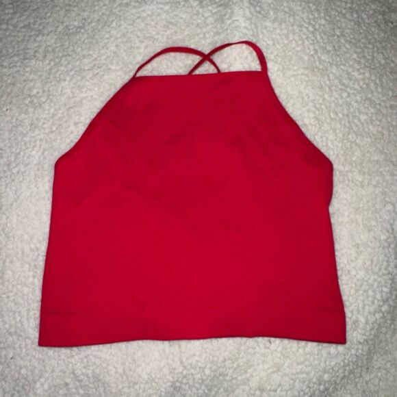 Zenana Womens Solid Red Ribbed Crop Tank Top 1XL/ 2XL NWOT - Picture 1 of 3